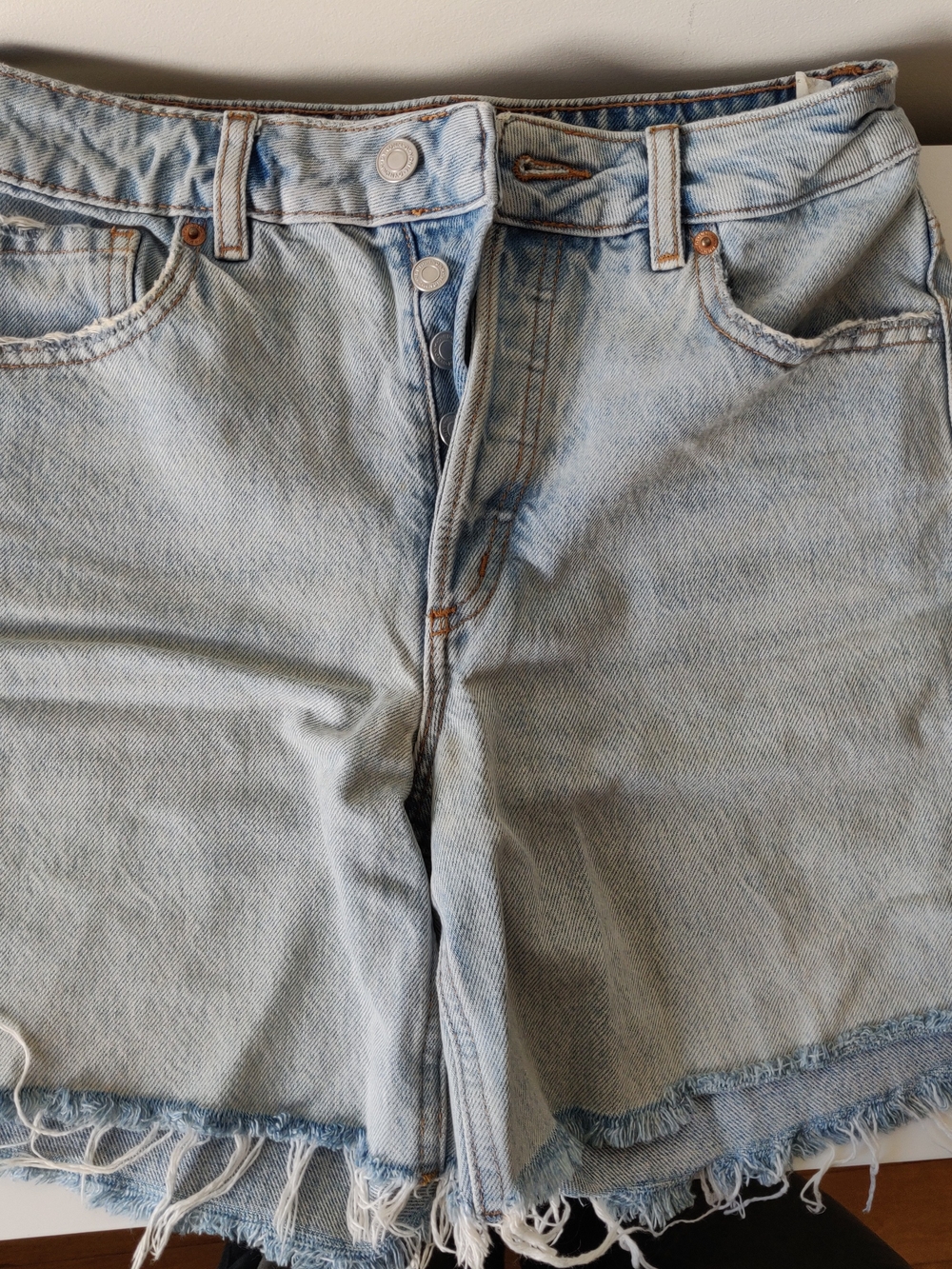 Dynamite Light Blue Mom Shorts